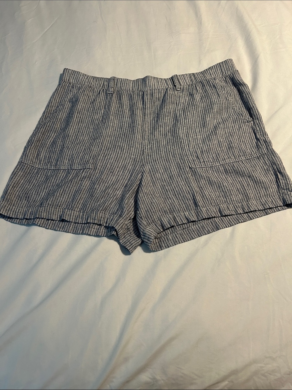 a.n.a Striped Pull-On Women's Shorts - Blue & White